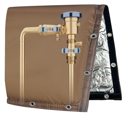 Yehchi Backflow Preventer Insulated Pipe Cover (5F) Thick 6-Layer Fabric (UV Coated) Winter Freeze Protection, Water Well Pump & Sprinkler Valve Cover (14''Wx12''H) GDBWZSK1412