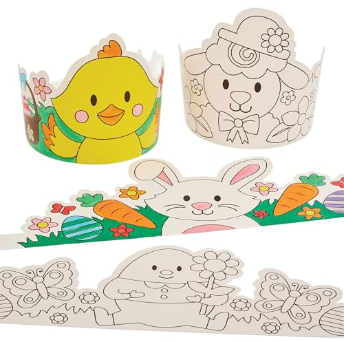 Baker Ross FX973 Ostereier zum Ausmalen - Packung mit 8, Ostern Partyhüte für Kinder