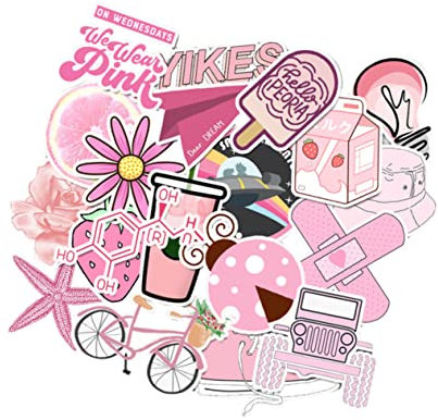 TOPBATHY Graffiti-Aufkleber 100St Computeraufkleber für Laptop selbstklebende Aufkleber Cartoon- Cartoon-Aufkleber zum Selbermachen Aufkleber für Koffer Wenig frisch Mädchen Rosa