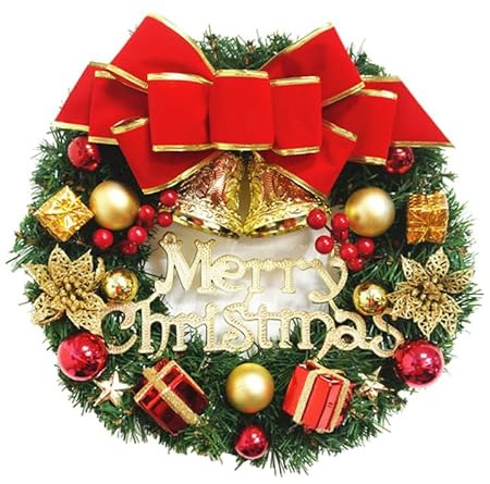 TOPBATHY Weihnachtskranz Weihnachten Türkranz 30cm Weihnachtsdeko Kranz Weihnachtsgirlande künstliche für Weihnachten, Türen Bäumen Wänden Fenstern Weihnachtsdeko für Feste Advent Türe