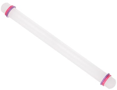 CoCud Mattarello Pasta Zucchero Lunghezza 20 Anelli Guida Antiaderenti Plastica PP Rullo Pasta Fondente - (APPlicazioni: Cottura Pasta Zucchero Fatta Casa)