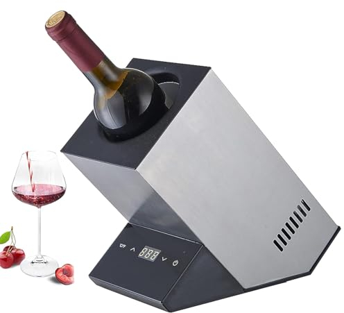 ExoticaBlend Cubitera eléctrica for Vino,Enfriador de Vino eléctrico, Botella Individual,Enfriador de Botellas de Vino y Bebidas Cubitera eléctrica for Vino for Botella Individual,Silver
