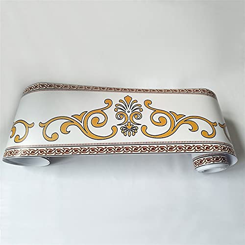 Tapetenbordüre-Aufkleber, Tapetenbordüre, selbstklebend, 3D-Fußleiste, Taille, Blumen-Wandaufkleber, Wandbild, PVC, selbstklebend, for Kinder, Schlafzimmer, Badezimmer, Küche (Farbe: WB60-11) (Farbe: