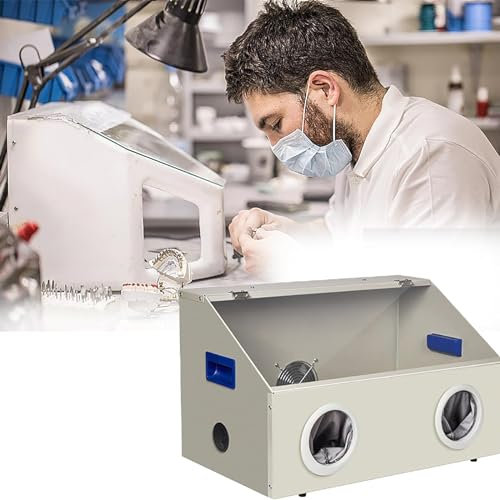 Boîte À Poussière Laboratoiredentaire,collecteurpoussière Poursableuse Dentaire Avec ÉclairageLED Et Double Ventilateurs,système Double Filtre Et Pression D'entrée D'air 0,3-0,4MPA,vision Claire