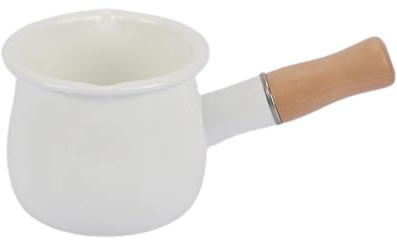 FytStycale Kleiner Emaille Kochtopf für Tee Und Kaffee, 500 Ml, Weiß