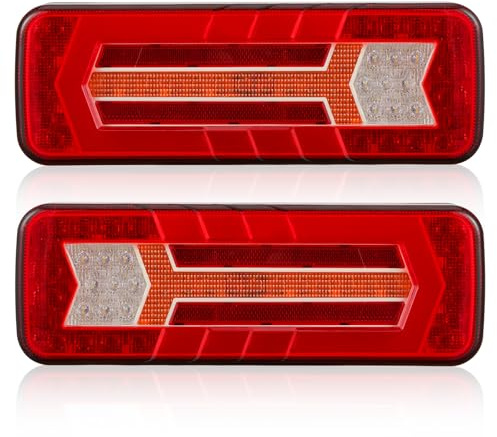 SPARKMOTO 2 x Bakljus 12 V 24 V multifunktionell LED-trailer, LED-signallampa för lastbil, husvagn, fordon, jordbruk, vattentät LED-släpvagnsbelysning