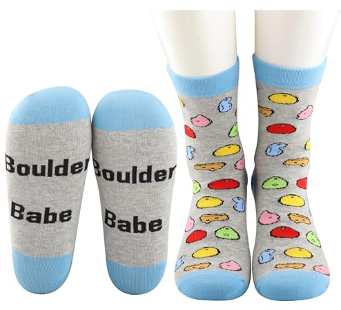 MYSOMY Calzini per arrampicata su roccia calzini per bouldering calzini per scalatore su roccia regalo boulder e arrampicata su roccia regali, Boulder Babe Regno Unito, Taglia unica