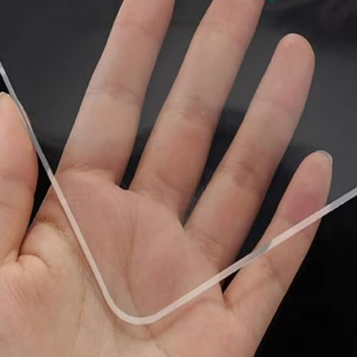 kefu01 Protector de Mesa con Borde Biselado,Mantel Transparente Rectangula,Mantel de PVC de 2mm,Cubierta de Mesa de Café de Vidrio Suave,Mantel Impermeable de Cristal Cuadrado (60x60cm/24x24in)