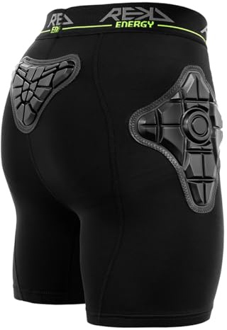 REKD Energy Pro Impact Shorts con espuma formulada para una mayor protección contra impactos, cómodos pantalones de choque para una gama de deportes de acción. Lavable a máquina, unisex para jóvenes y