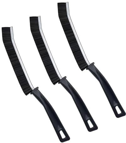 3 Pcs Crevice Cleaning Brush, Long Handle Bathroom Tile Grout Cleaner Brush, Gap Cleaning Brush for Narrow Edges Small Inside Cleaning Brush in Kitchen Bathroom Window Groove Brushes