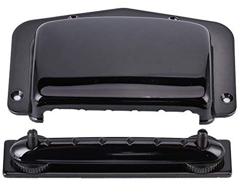 Qukaim Gitarrensaitenhalter Steg verstellbar Archtop Saitenhalter Brücke Abdeckplatte für 6 Saiten E-Gitarre, Schwarz, Ersatz Accory für Saitenhalter Bridge