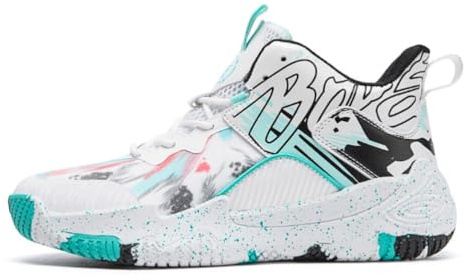 Xuanke Mens Sport and Outdoor Shoes Men's Basketball Shoes Womens high top Trainers Unisex Comfortable Breathable Fashion Running Training Shoes Non-Slip Fluorescent Upper