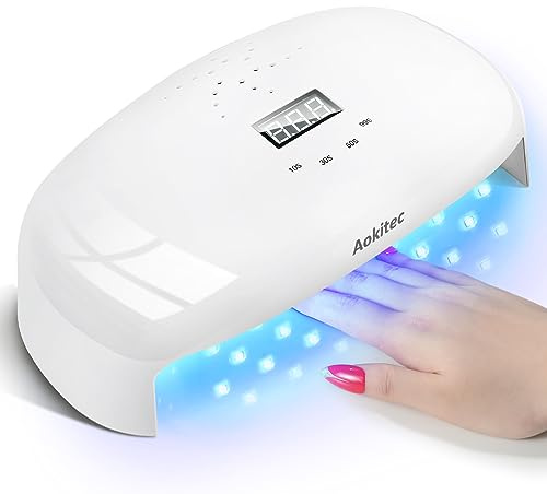 Aokitec 78W UV Lampe für Gelnägel, LED Lampe Nägel Nagellack Trocknergerät UV Lampe für alle Arten von Nail Art| 4 Zeitgeber LCD-Anzeige| Auto Sensor| Schnell Trocknend, Geschenke für Frauen