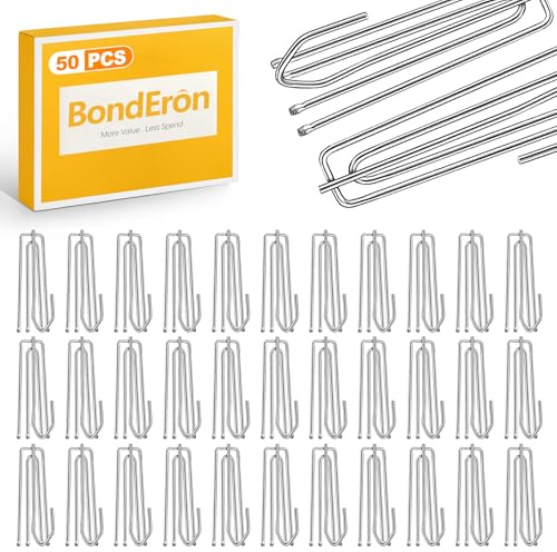 BondEron 50 ganchos de cortina de acero inoxidable, resistentes ganchos para cortinas para colgar para rieles y anillos, ganchos para cortinas, accesorios