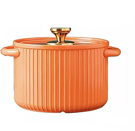 Ceramic Stockpot Soup Pot Healthy Stew Pot Stew Pans Casserole Clay Pot Ceramic Round With Lid for Shabu Shabu For Onion Soup Stews Casserole orange