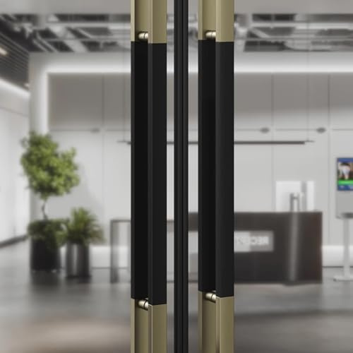 Set di maniglie in acciaio inox per porte anteriori, 1 paio di maniglie da 1000 mm di lunghezza con impugnatura in legno, ideali per ufficio e ingresso, durevole D+finitura in titanio