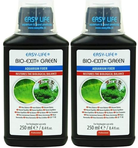Easy Life Bio-Exit Green 2er Pack – 2X 250 ml biologische Behandlung gegen Algen im Aquarium, schonend für Fische & Pflanzen