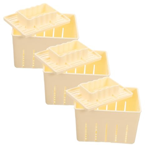 UTHCLO Tofu Press Mold Cheese Maker Press Board 3pcs Set 140×105×95mm Household DIY with Lid for Homemade Cheese