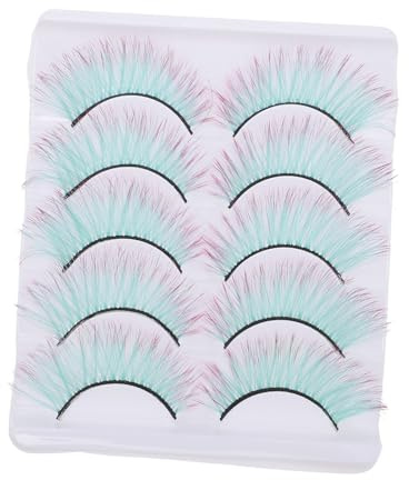 EPIGEIST 5paires Lot Faux Cils Colorés Pour Femmes Et Filles Extensions De Cils Pour Maquillage Cosplay Et Soirées