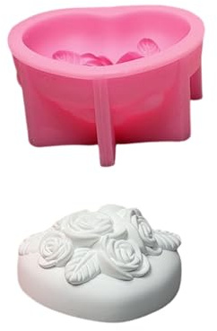 Stampo in silicone a forma di cuore con rose in resina epossidica per realizzare fondente in silicone per torta al cioccolato stampo per vaso da forno