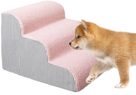 Dog Steps for Bed,Cat Dog High Bed Climbing Stairs - Non-Slip Home and Vehicle Ramp Puppy Couch Ladder for Living Room Chairs Sofa Bedroom Truck Indoor Outdoor