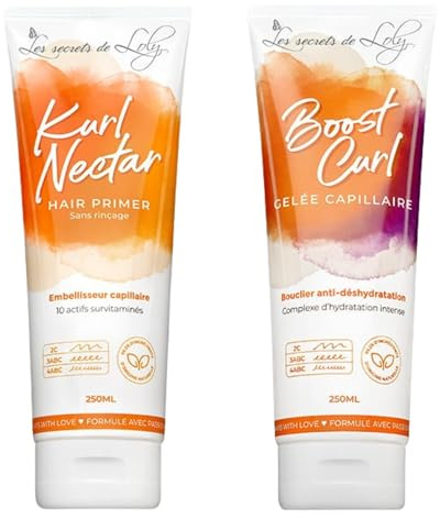 Rituel Boucles Sublimes – Leave-in Kurl Nectar + Gelée Boost Curl 250 ml – Hydratation, Définition & Anti-Frisottis pour Cheveux Ondulés, Bouclés, Frisés et Crépus – Formule Naturelle Haute Nutrition