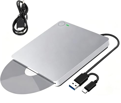 Colexy Lecteur Blu-Ray Externe, Portable USB 3.0 et Type-C Lecteur Blu Ray 3D BD Lecteur CD DVD Drive Player, Slim Optical Bluray Drive Reader pour Ordinateur Portable, MacBook, PC de Bureau