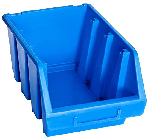 Staplingsbara lådor i plast, blå, 20 stycken, 170 x 240 x 126 mm, stapelbara med etiketthållare för verkstad, garage, organisationssystem och förvaring av verktyg och små delar