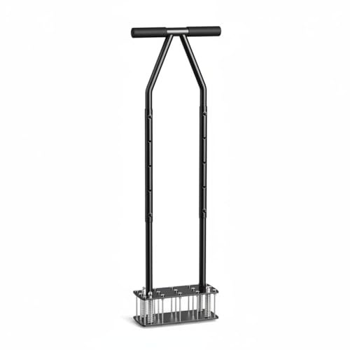 KiBcsLic Aeratore Manuale a Denti Cavi Doppia Molla Automatica Arieggiatore Prato Impugnatura Antiscivolo Attrezzo da Giardino per Manutenzione Del Prato