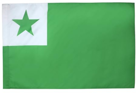 AZ FLAG Flagga Esperanto 90x60 cm 100D Polyester Stångficka | Inom- och utomhusbruk dekorativ flagga dubbelsydda sömmar och förstärkta kanter