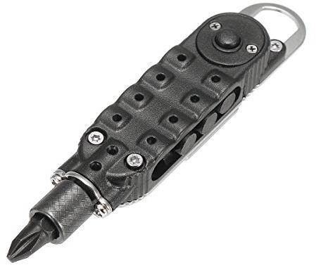 C-FUNN EDC Multifunktions-Kletterhaken Paracord Schnalle Schraubendreher Taschenlampe Schlüssel Werkzeug