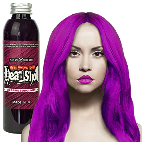 Weinrote Haarfarbe Headshot Bizarre Burgundy, Semi-permanente Haartönung 150 ml …