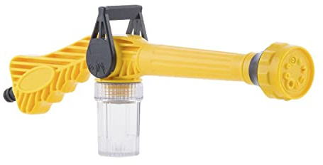 InnovaGoods - 8-in-1 Hochdruck-Wasserspritze mit Tank, Vielseitig anpassbare Strahlarten, Eingebauter Seifenbehälter, Ergonomischer Griff, Wassersparend, Gelb, ABS