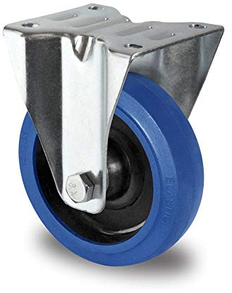 Blue Wheels Transportrollen 200mm Vollgummi Rad Rolle Schwerlastrollen Bockrolle