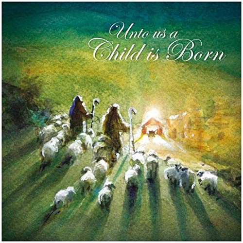 Christliche Weihnachtskarten mit Umschlag Set 10 Stück - Unto Us a Child is Born, Jesaja 9:6, Nostalgie Weihnachtskarten mit Umschlägen, Christmas Cards in English, Just Cards