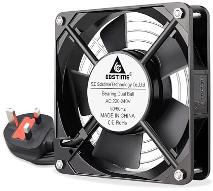 GDSTIME AC 220V 120mm Fan 120mm x 25mm 240v Axial Fan | Dual Ball Bearing Brushless Cooling For DIY Ventilation