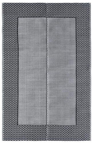 vidaXL Outdoor Teppich Zweischichtiger Jacquard Terrassenteppich Küchenteppich Außenteppich Indoor Balkon Terrasse Flur Küche Bad Grau 120x180cm PP