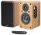 LONPOO Bluetooth Regal-Lautsprecher mit HDMI ARC, Aktivlautsprecher 100W RMS mit 4 Kohlefaser Tieftöner, Optisch/Koaxial/USB/AUX-Eingang, Kopfhörerausgang, Fernbedienung (LP42X-Gelb)