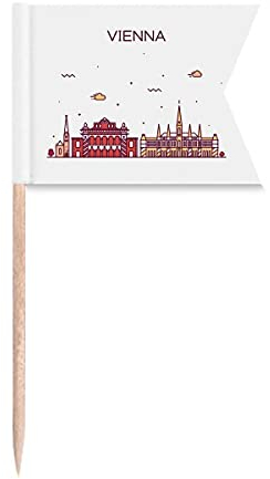 Viena Austria - Banderas de palillo de dientes con patrón plano para fiestas