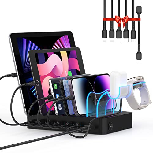 SooPii 60W Station de Charge USB à 6 Ports 20W PD pour Plusieurs appareils