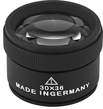Lwuey 30X Loupe de Bijoux, Grossissantes Pièces Monnaie Professionnelle Lentille Optique Alliage Plaqué Portable Mini Microscope Poche Lecture Bureau Timbres Textile Aesthetic Antiquités Examiner