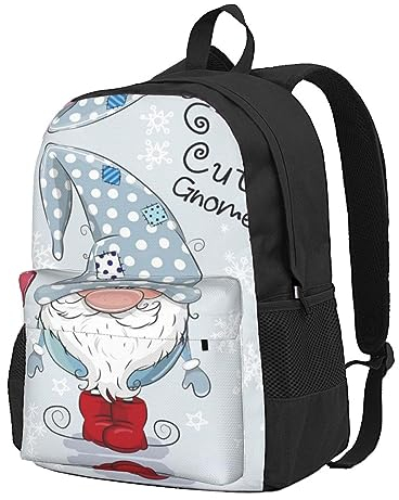 StOlmx Netter Zwerg Laptop Rucksack, Reiserucksack, Große Wickeltasche, Arzttasche, Schwarz , One size