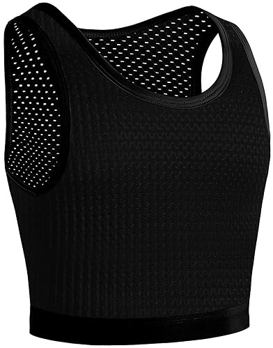 XUJI Transgender FTM Trans Andningsbar halv bröstbindare (B, 3XL)