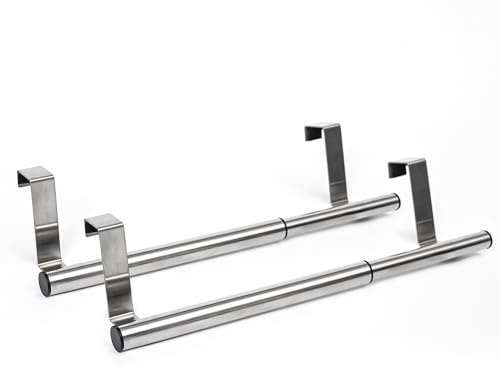 Over Door Towel Rail Extendable Kitchen Towel Rail No Drilling Easy to Install with Protective Pads Anti Slip and Scratch Resistant Over the Cabinet Kitchen Towel Bar for Cabinets & Cupboard Doors