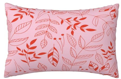 Kissenbezug 40x60 cm 2er Set Herbst Deko Kissen Rosa, Blätter Kissenbezug, Rechteckig Kissenbezüge, Weicher Sofakissen, Kissenhülle Herbst, Zier Kissen Aesthetic, Couch Deko Schlafzimme Gifts,J557