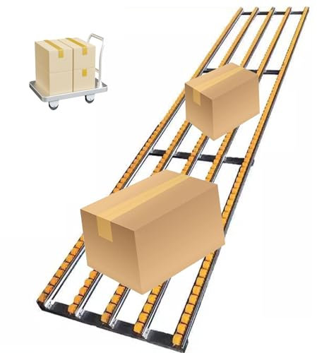 XILYZMO Servantes À Rouleau, Non Alimenté Rouleaux Coulissants Glissières Convoyeur， Plastique ABS Matériau Métallique Convoyeur, Portable Colocalisable Rouleau Table Convoyage (Couleur : 5 Rows-A,