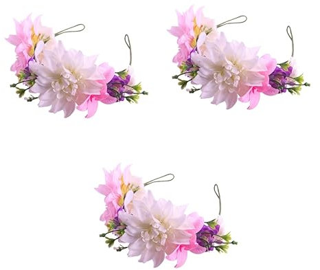 FRCOLOR 3stücke Hawaiianischer Blumenkranz Haarschmuck Für Für Hochzeiten Und Fotoshootings Leicht Und Komfortabel Mit Lebensechten Blüten