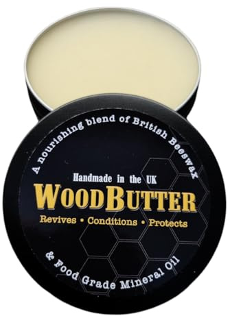 Wood Butter Made with British Beeswax/Food Safe Chopping & Cutting Board Conditioner/Multipurpose Wood Polish/Food Safe Mineral Oil / 100ml