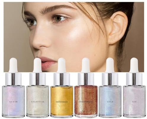 Schimmerndes Körperöl, Schimmerndes Körperöl, 30 ml Schimmerndes Körperöl, langanhaltender flüssiger Textmarker für den Körper, 6 Farben, goldene Flüssigkeit