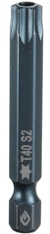 QUARKZMAN Punte Cacciavite Torx T40 1/4 Esagonale 2 Lunghezza Acciaio S2 Magnetica 6 Punti Punte Cacciavite Industriale a Prova di Manomissione con Testa Torx con Foro